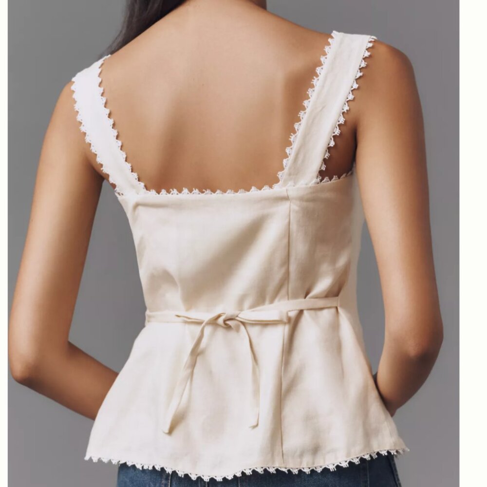 Reformation Cream Viola Button Front Tank - Picture 11 of 16